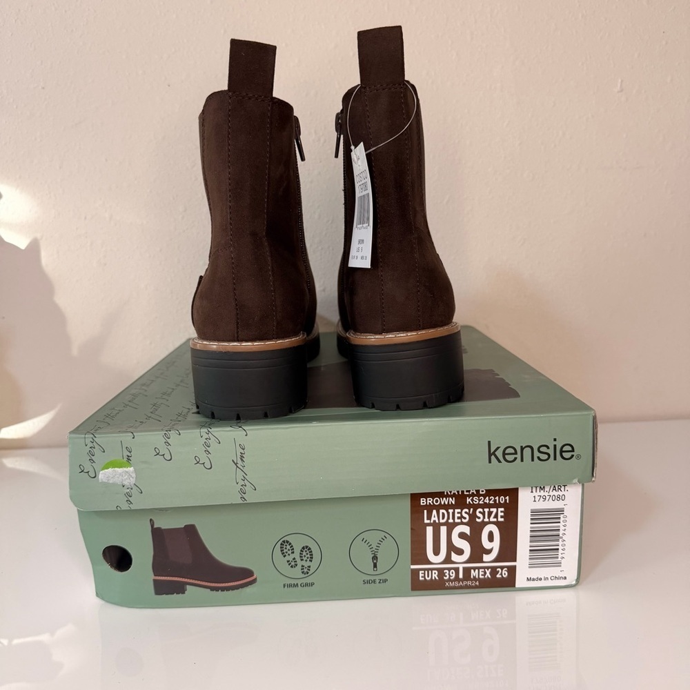 Kensie Dark Brown Ankle Booties - Picture 6 of 9